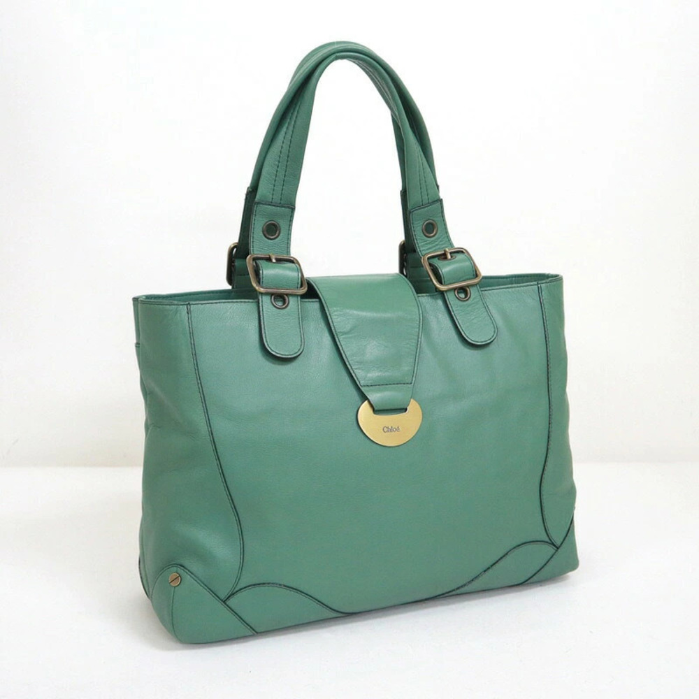 Chloe Tote Bag Shoulder Leather Green